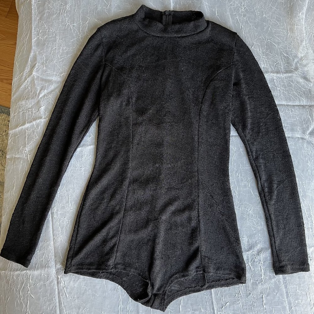 One By One Black See-Through Bodysuit